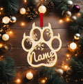 Custom Cat Paw Christmas Ornament: Laser Engraved Wood, Personalized Name
