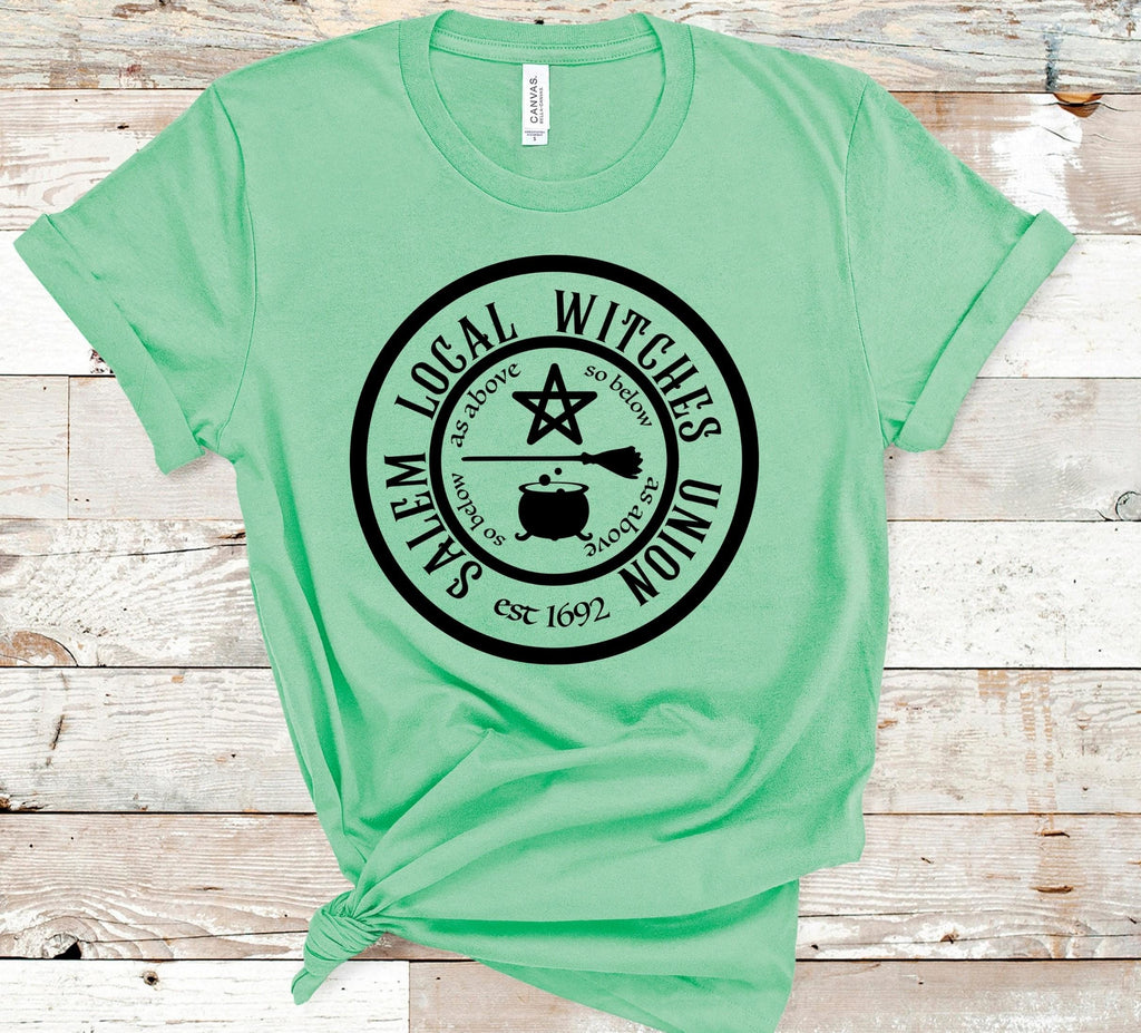 Salem Witches Union T-Shirt: Bella Canvas Gothic Halloween Tee