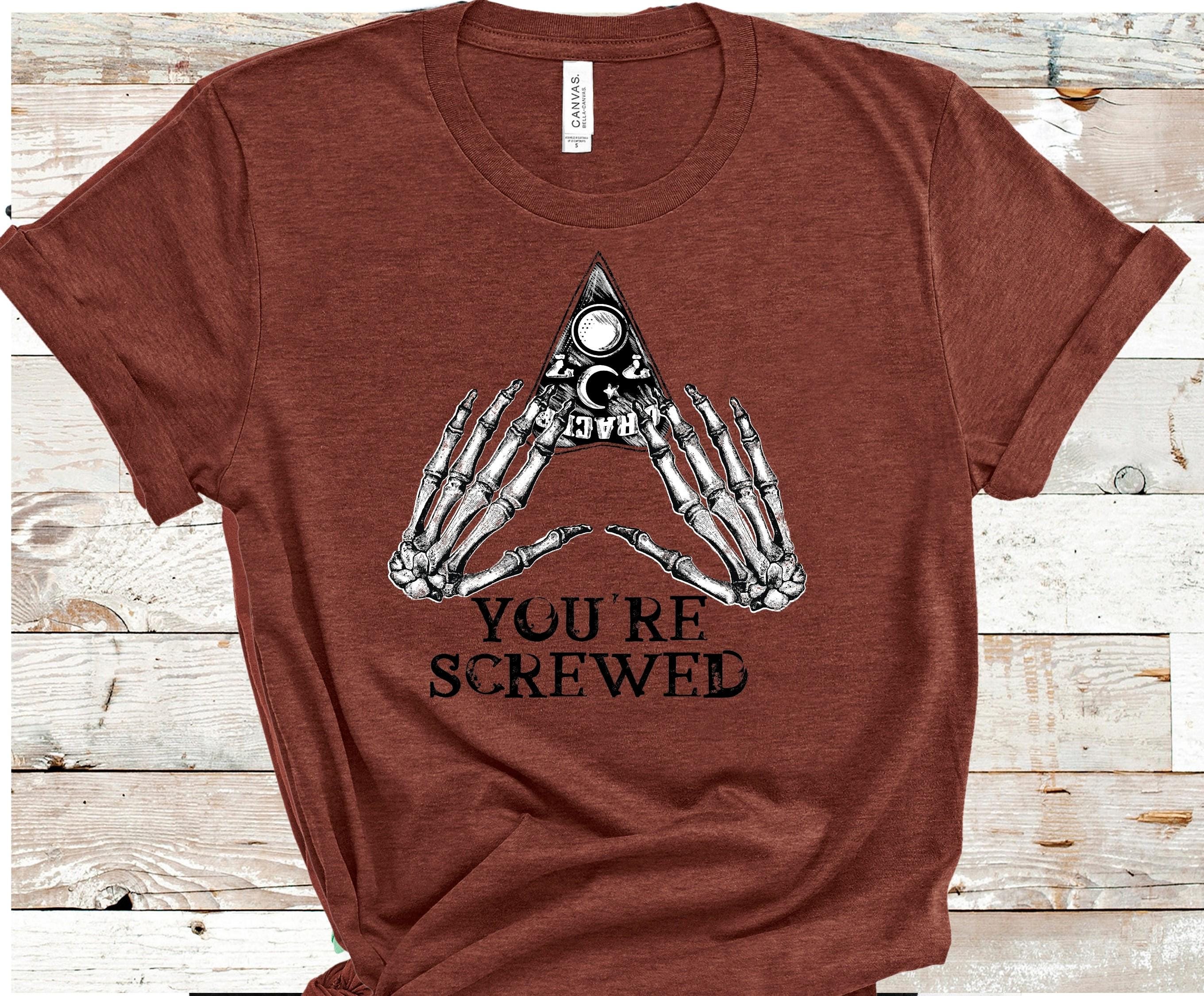 You're Screwed Ouija Planchette T-Shirt: Goth Halloween Tee