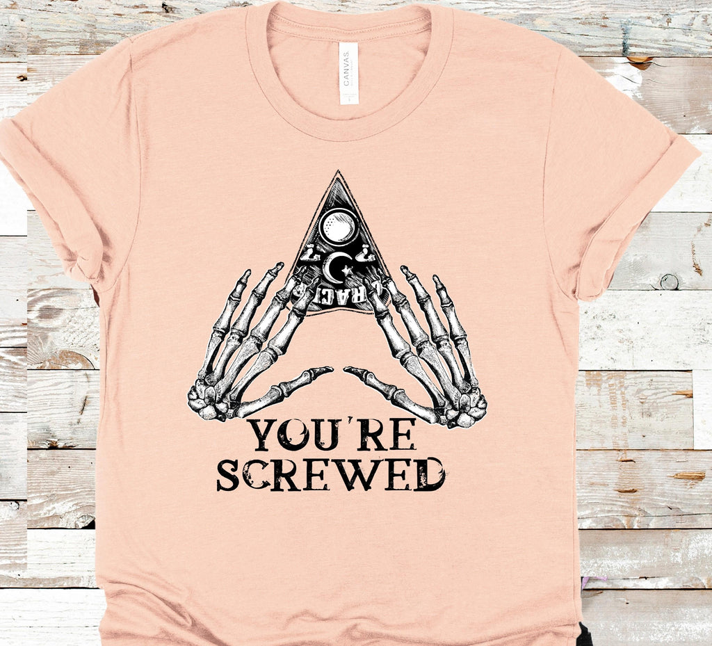You're Screwed Ouija Planchette T-Shirt: Goth Halloween Tee