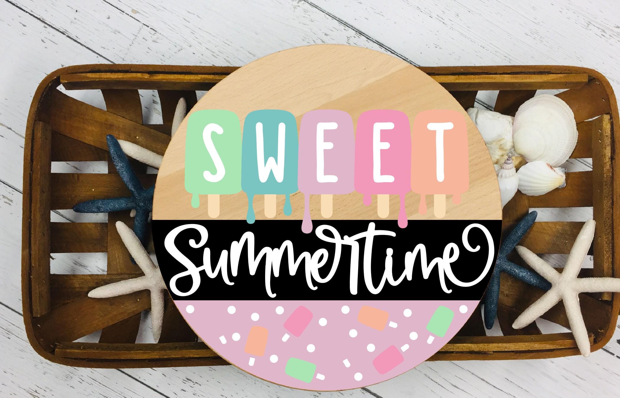 Sweet Summertime Popsicle Wood Sign: Layered 3D Door Hanger