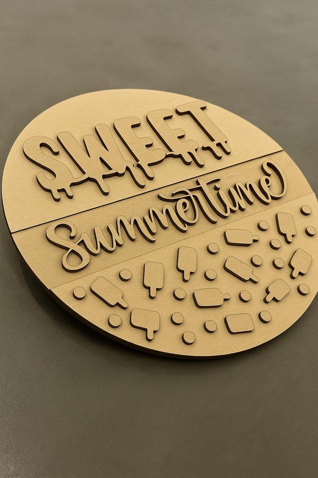 Sweet Summertime Popsicle Wood Sign: Layered 3D Door Hanger