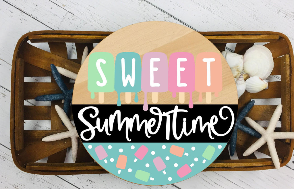 Sweet Summertime Popsicle Wood Sign: Layered 3D Door Hanger