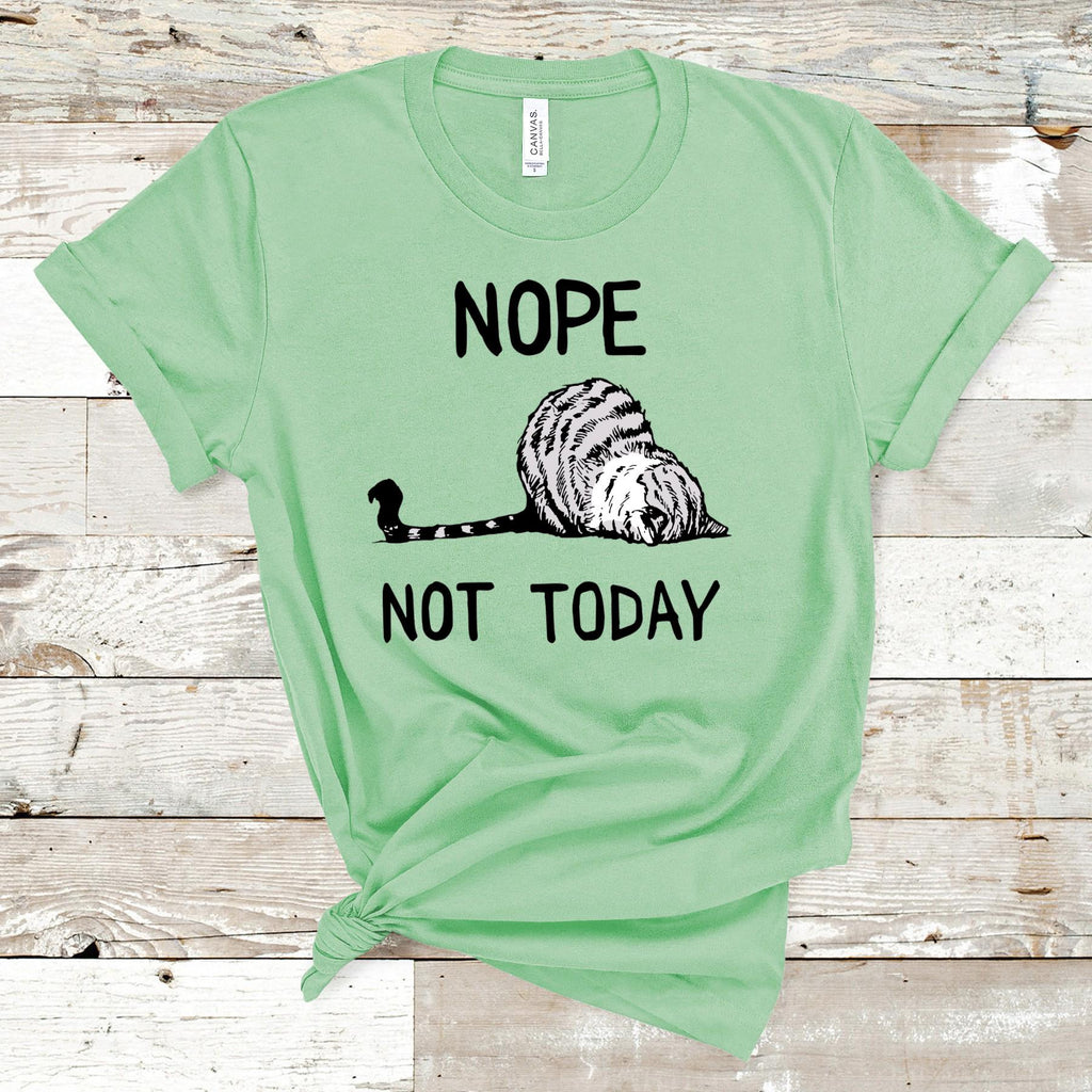 Funny Lazy Cat T-Shirt: Sarcastic Kitty Graphic Tee - Bella Canvas 3001