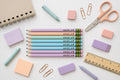 Personalized Pastel Pencils: Custom Engraved Name, Heart, Star, Pet Icons - Set of 10