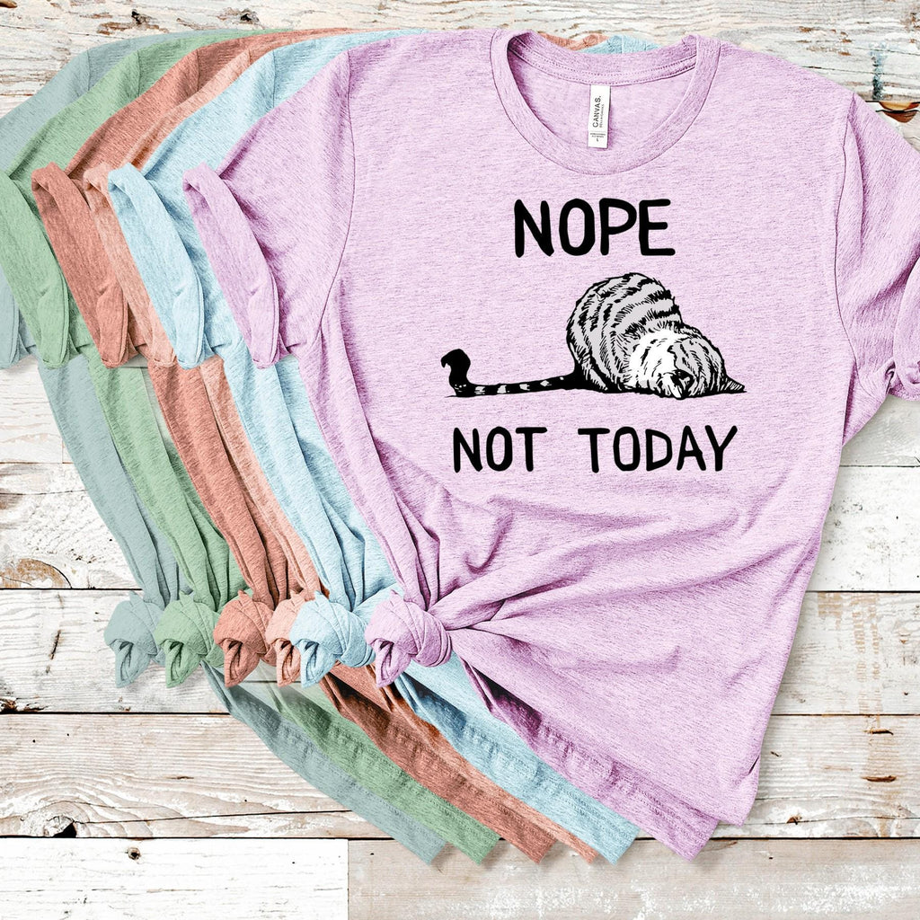 Funny Lazy Cat T-Shirt: Sarcastic Kitty Graphic Tee - Bella Canvas 3001