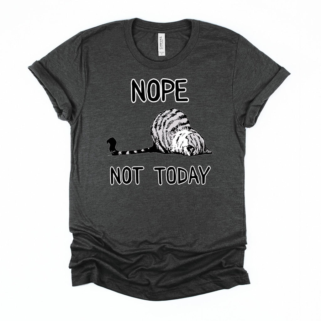 Funny Lazy Cat T-Shirt: Sarcastic Kitty Graphic Tee - Bella Canvas 3001
