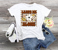 Leave Me Alone Floral Graphic Tee - Retro Checkerboard Bella Canvas Shirt
