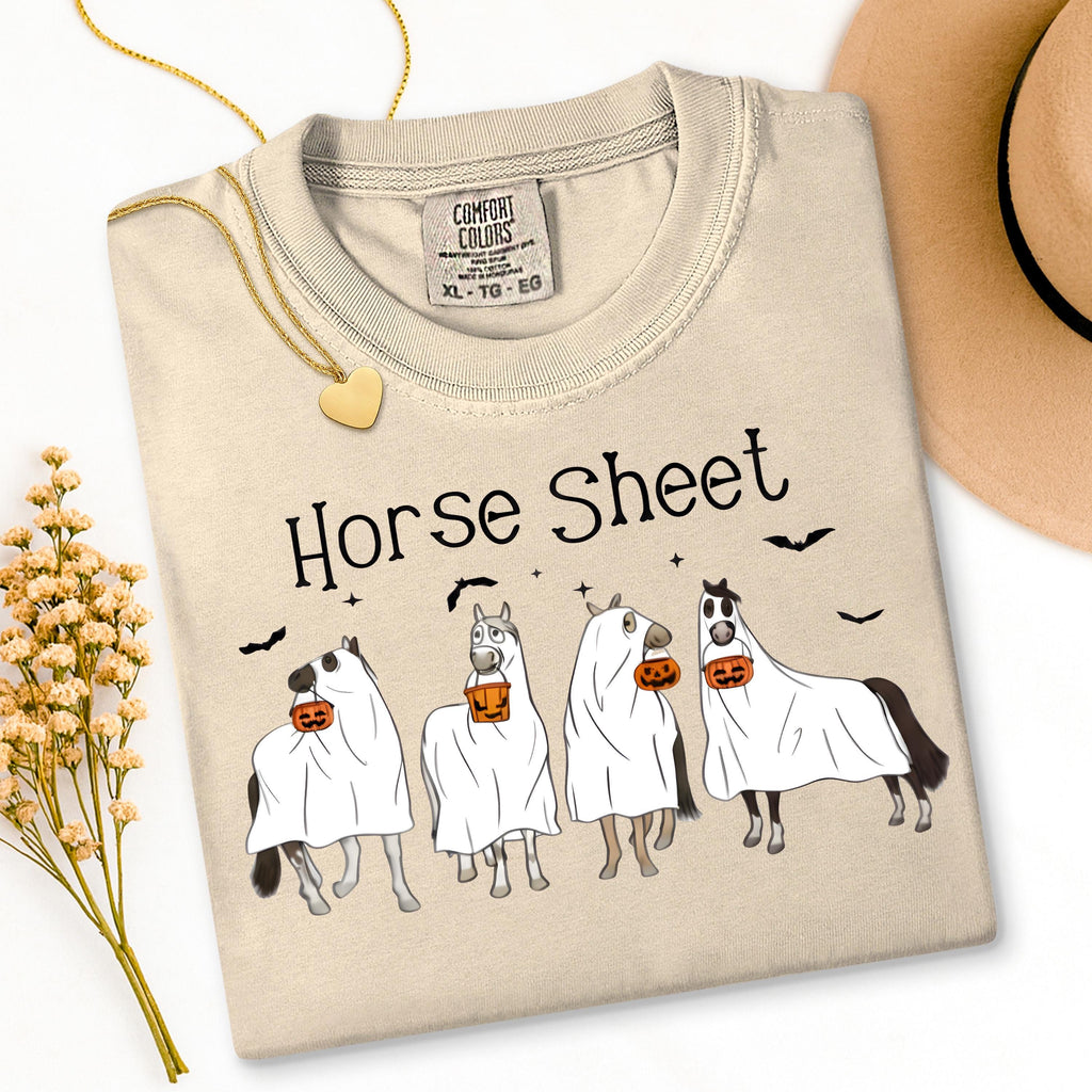 Funny Horse Sheet Ghost Halloween Tee - Sarcastic Horse Lover Shirt