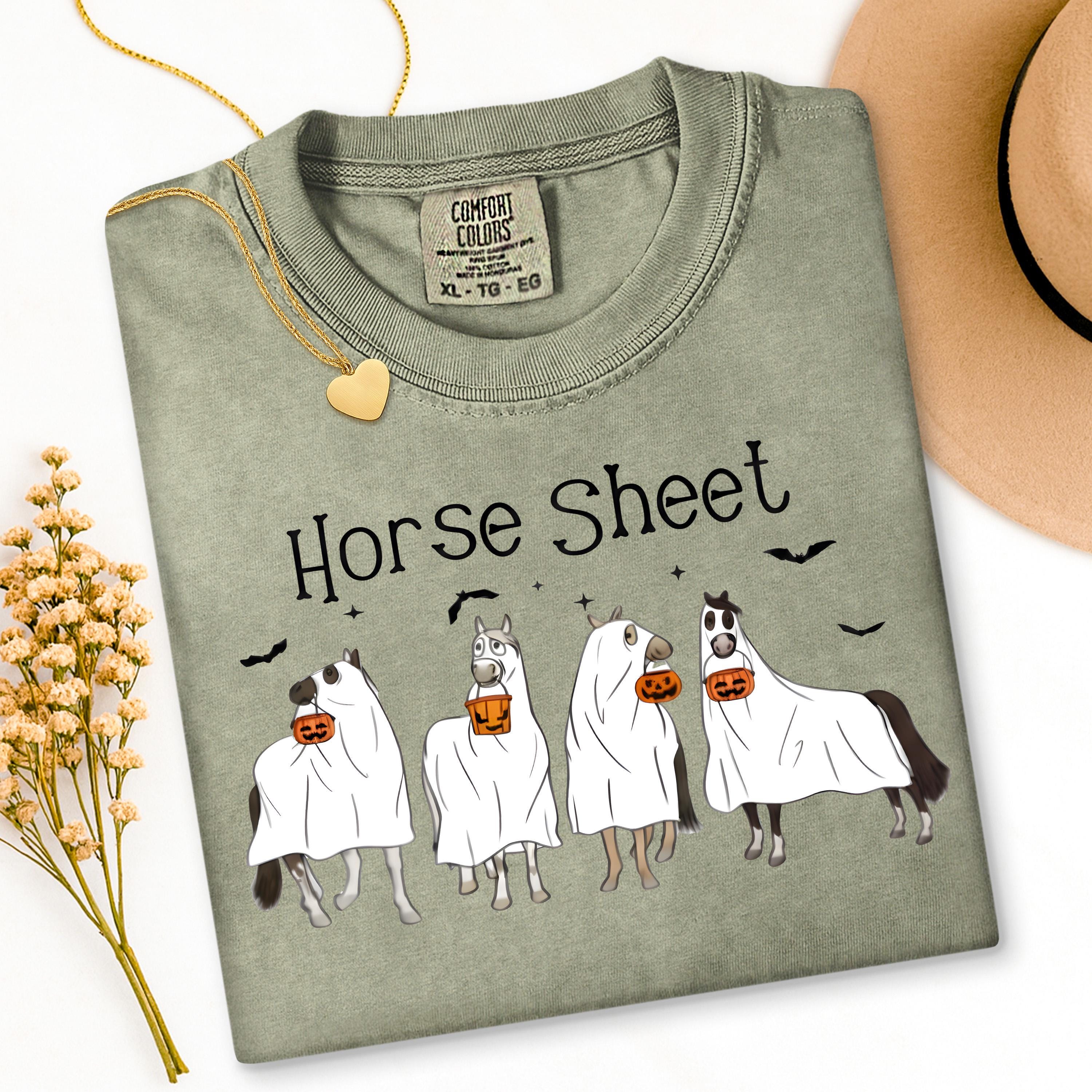 Funny Horse Sheet Ghost Halloween Tee - Sarcastic Horse Lover Shirt