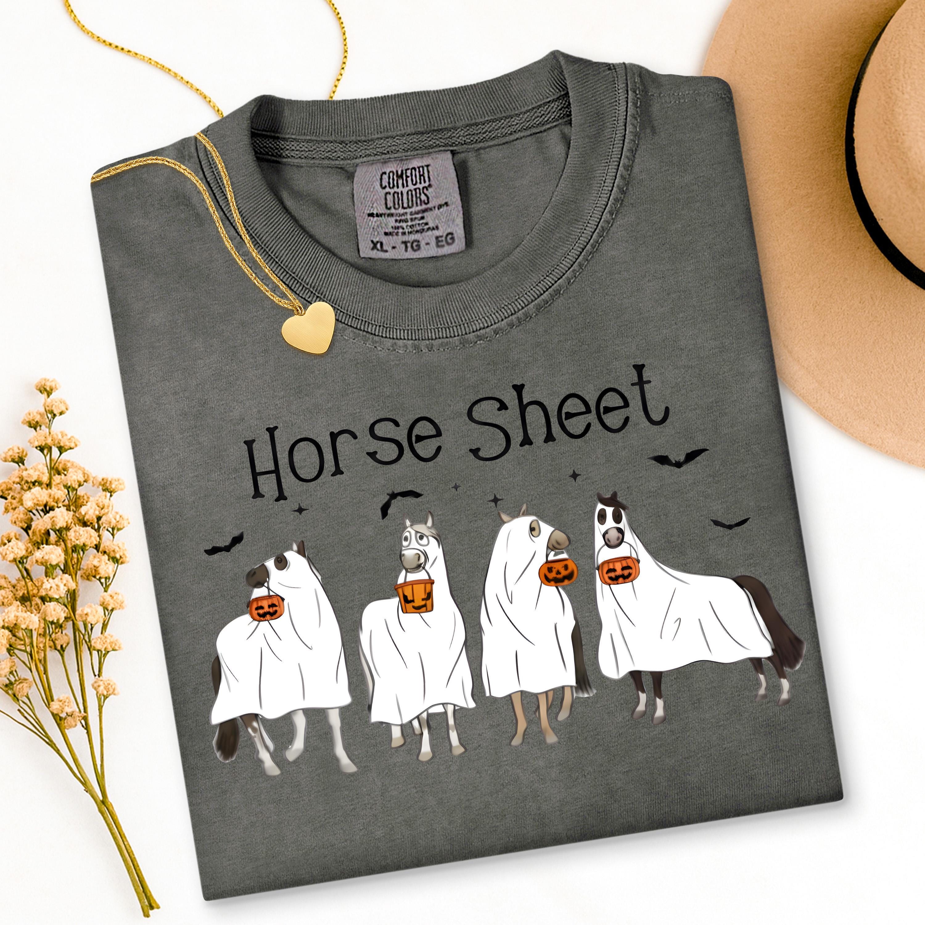 Funny Horse Sheet Ghost Halloween Tee - Sarcastic Horse Lover Shirt