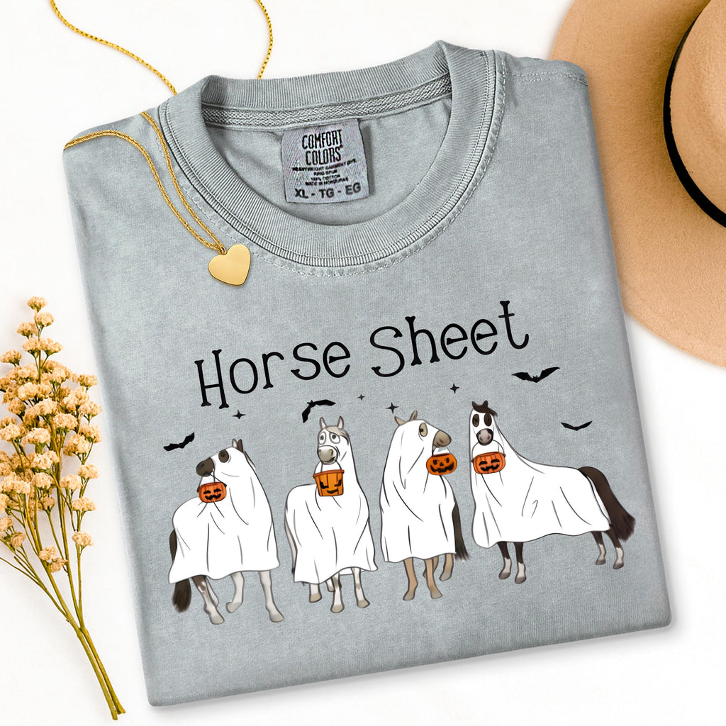 Funny Horse Sheet Ghost Halloween Tee - Sarcastic Horse Lover Shirt