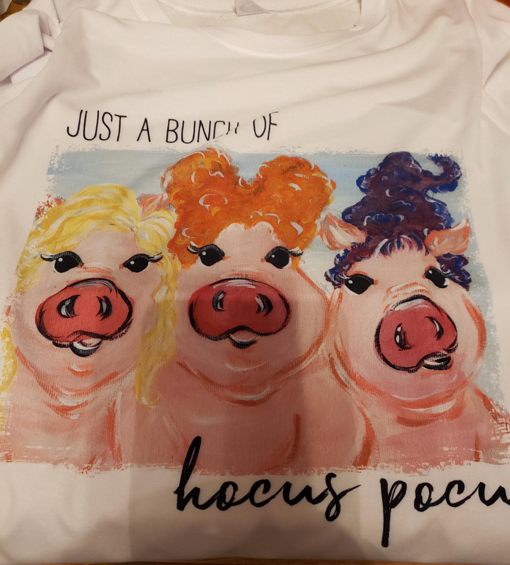 Hocus Pocus Witch Pigs T-Shirt: Halloween Pig Lover Gift