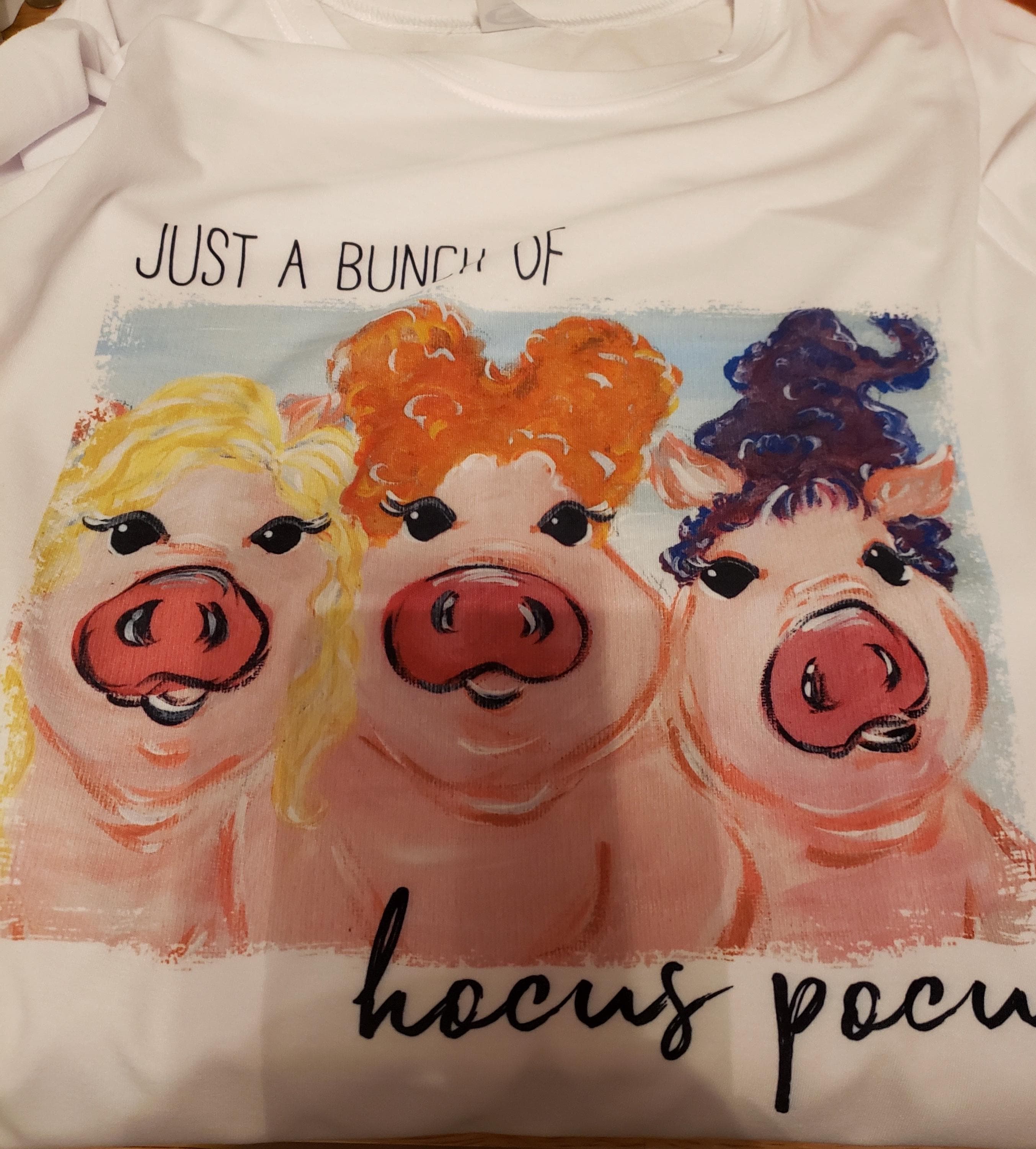 Hocus Pocus Witch Pigs T-Shirt: Halloween Pig Lover Gift