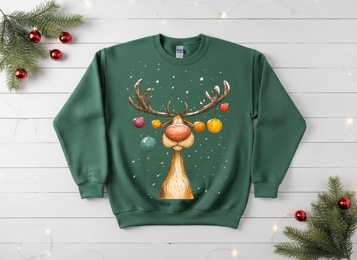 Funny Christmas Reindeer Shirt, Boho Holiday Graphic Tee