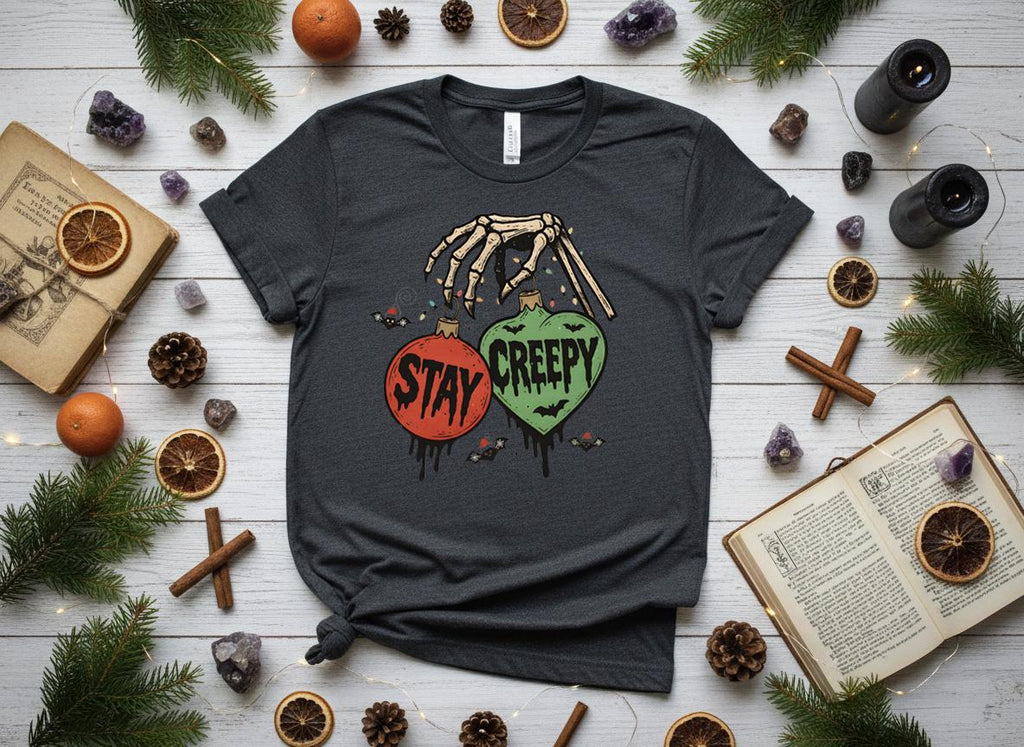 Stay Creepy Christmas Shirt, Witchy Goth Holiday Tee