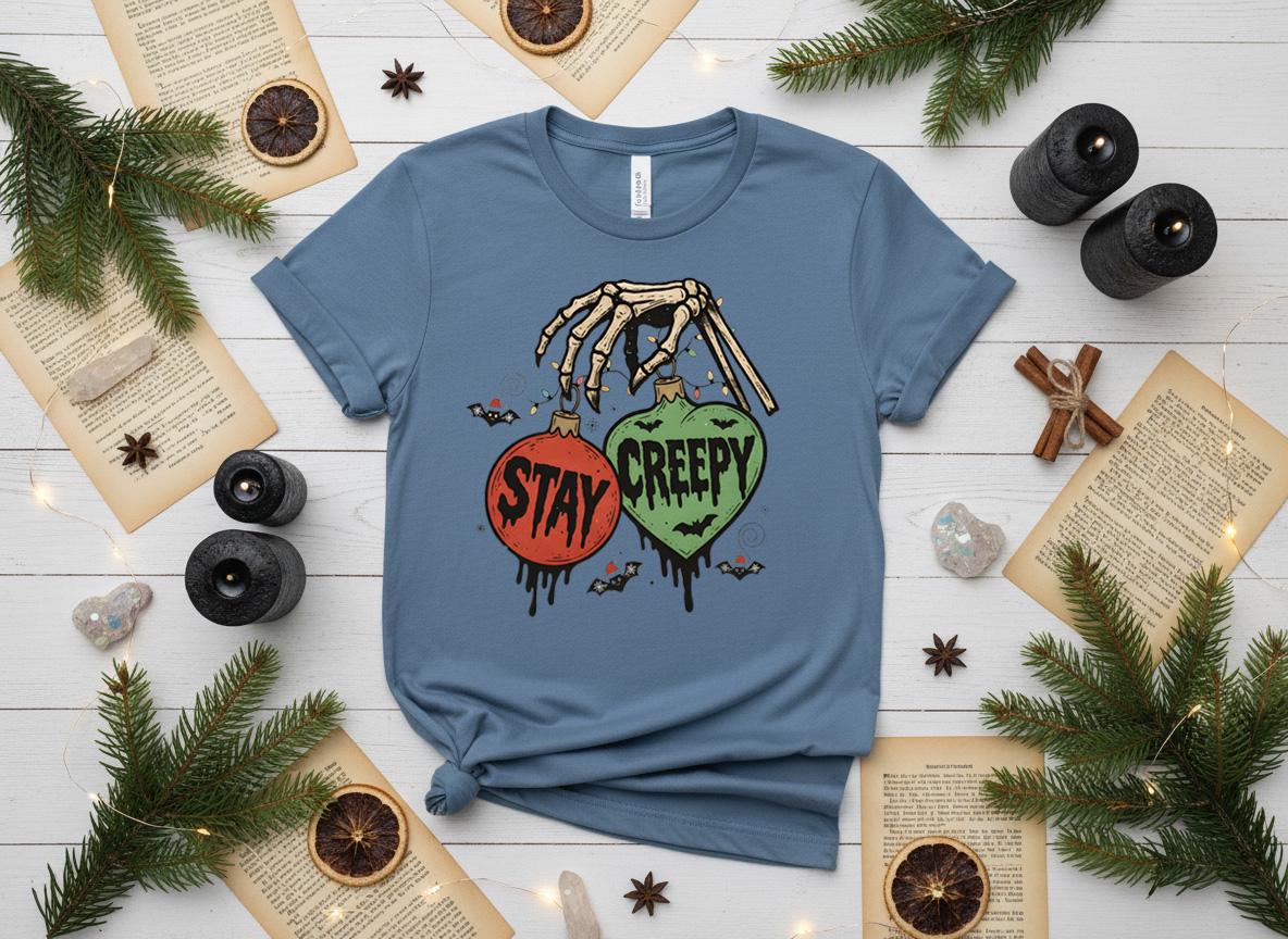 Stay Creepy Christmas Shirt, Witchy Goth Holiday Tee