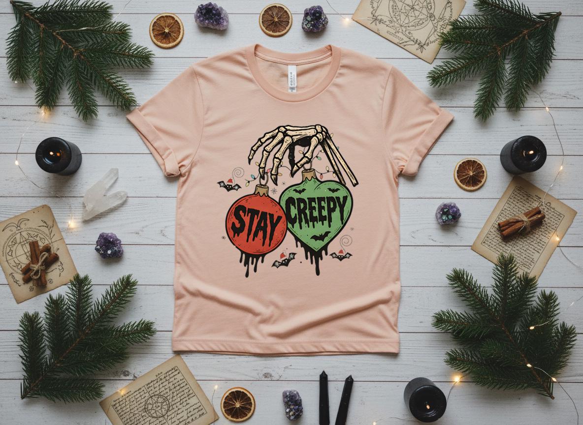 Stay Creepy Christmas Shirt, Witchy Goth Holiday Tee