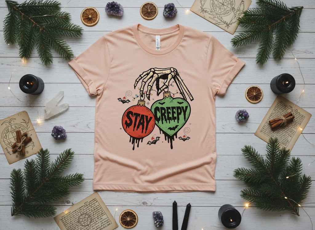 Stay Creepy Christmas Shirt, Witchy Goth Holiday Tee