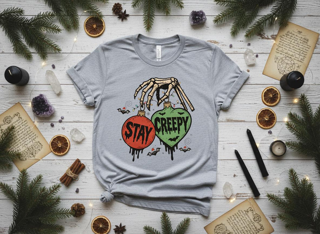 Stay Creepy Christmas Shirt, Witchy Goth Holiday Tee