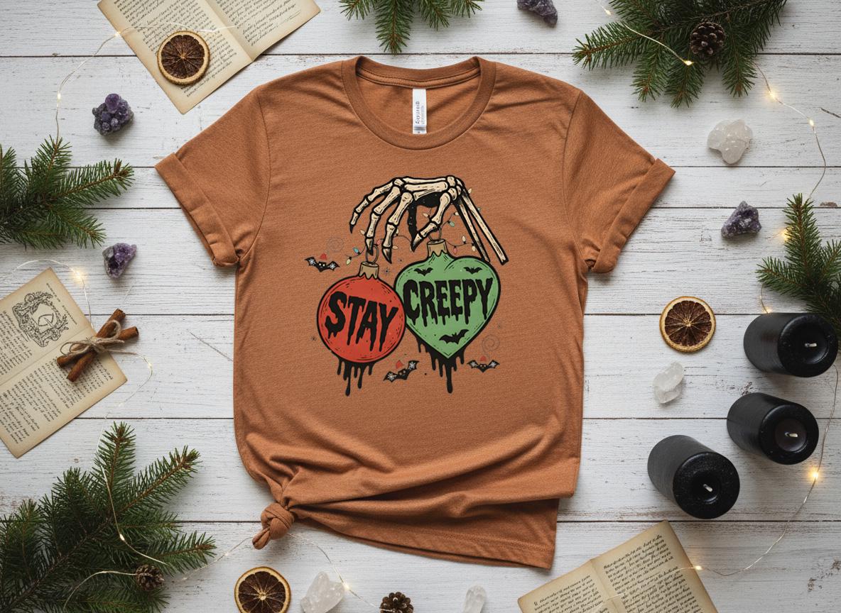 Stay Creepy Christmas Shirt, Witchy Goth Holiday Tee