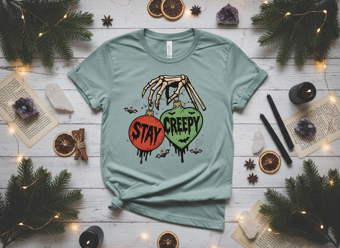 Stay Creepy Christmas Shirt, Witchy Goth Holiday Tee