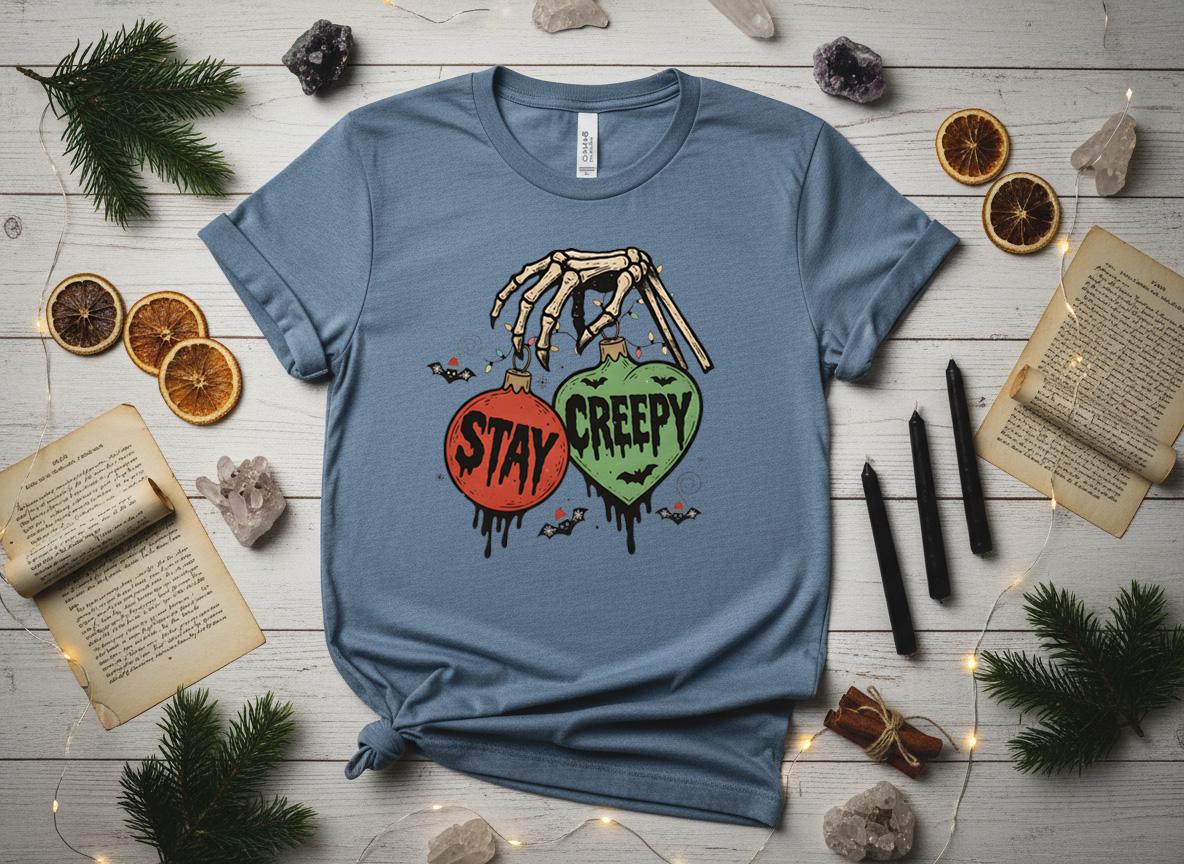 Stay Creepy Christmas Shirt, Witchy Goth Holiday Tee