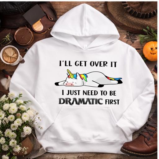 Dramatic Unicorn Youth Hoodie - I'll Get Over It, I Just Need to Be Dramatic First,