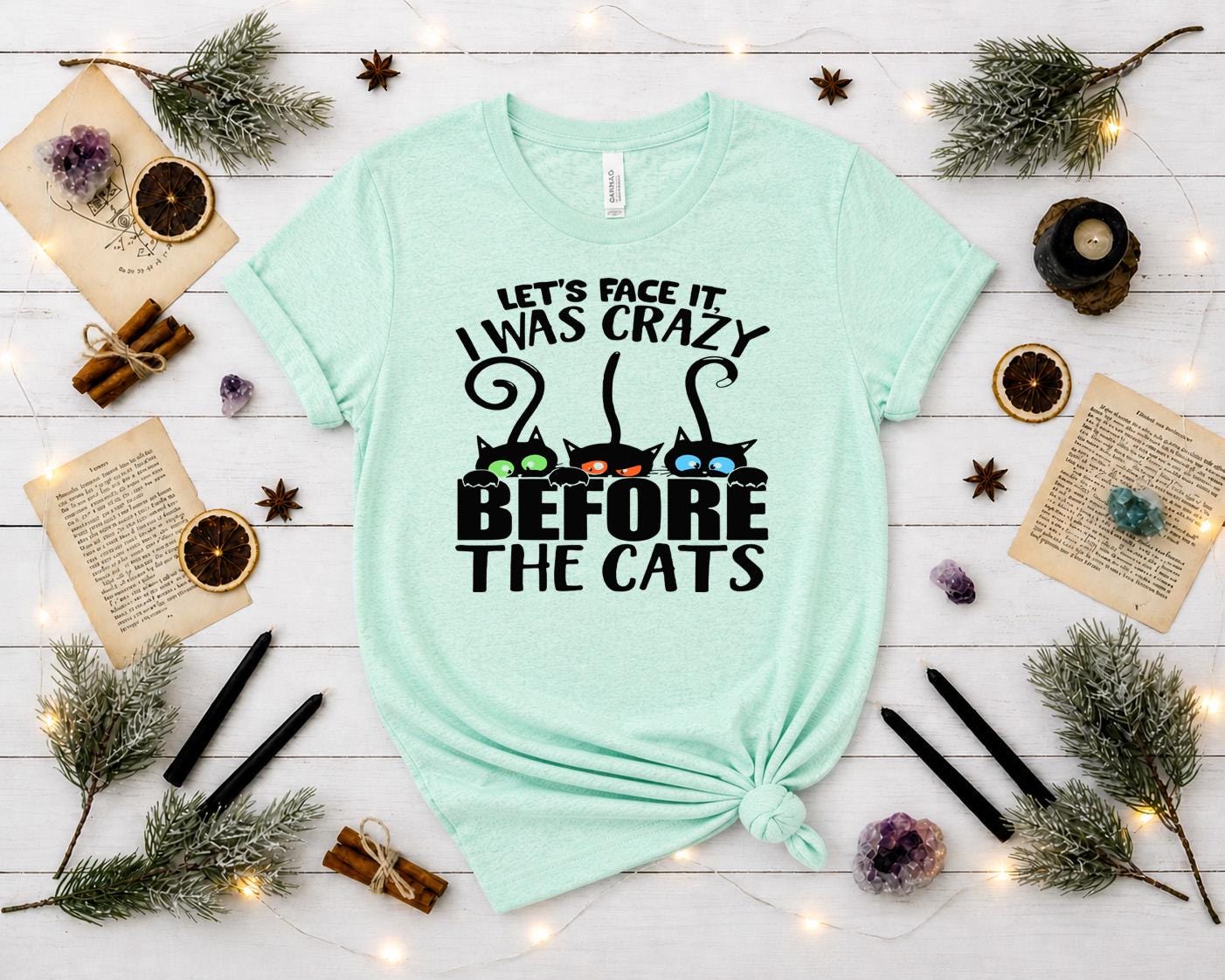 Let's Face It I Was Crazy Before the Cats Shirt, Funny Cat Lady Tee ,Black Cat Shirt, Cat Mom Gift, Unisex Graphic Tee , Cat Lover T-Shirt