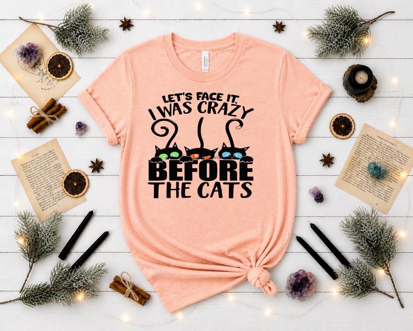 Let's Face It I Was Crazy Before the Cats Shirt, Funny Cat Lady Tee ,Black Cat Shirt, Cat Mom Gift, Unisex Graphic Tee , Cat Lover T-Shirt
