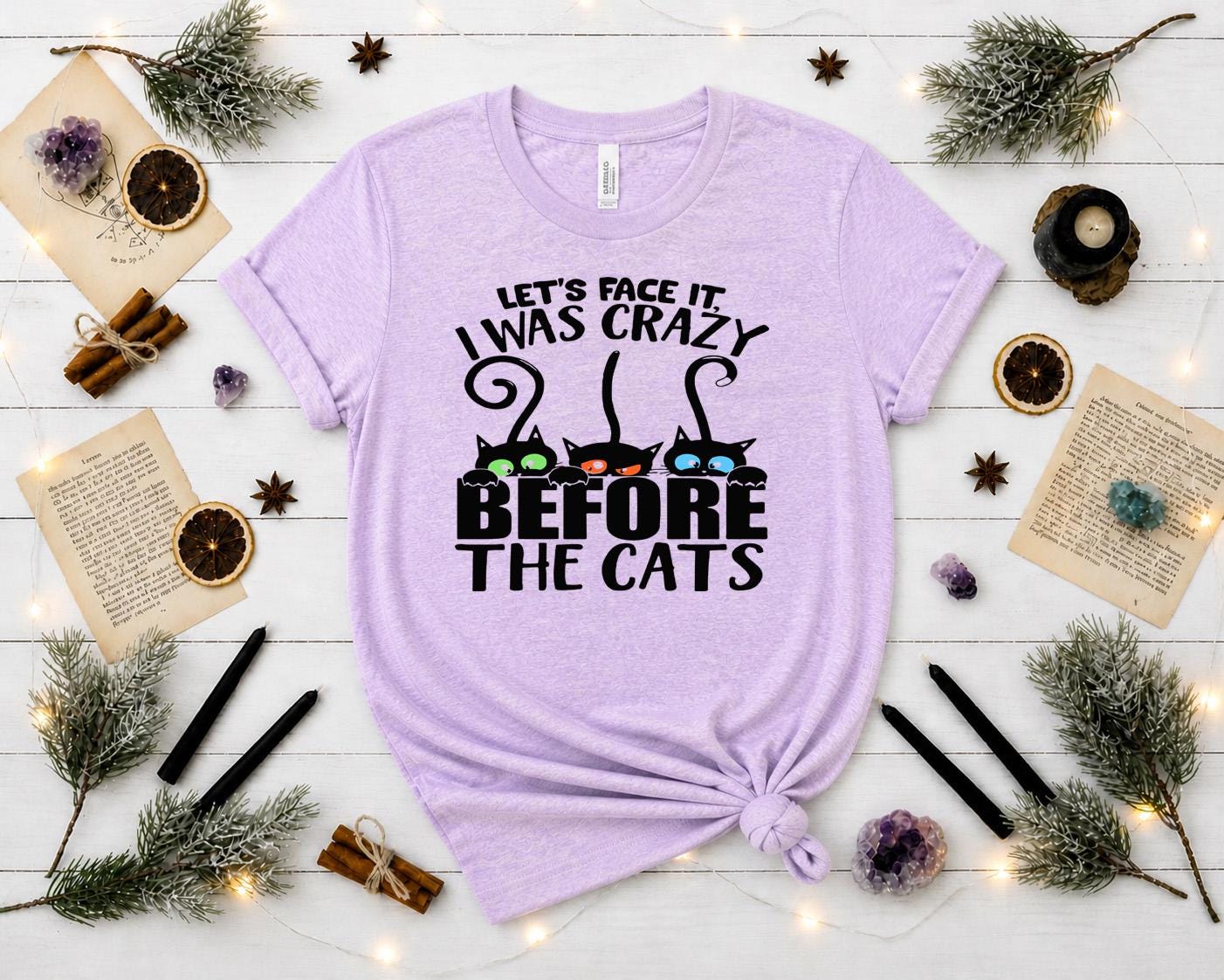 Let's Face It I Was Crazy Before the Cats Shirt, Funny Cat Lady Tee ,Black Cat Shirt, Cat Mom Gift, Unisex Graphic Tee , Cat Lover T-Shirt